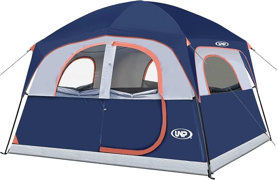 UNP 6 Person Tents for Camping Waterproof Family Cabin Tent with Rainfly