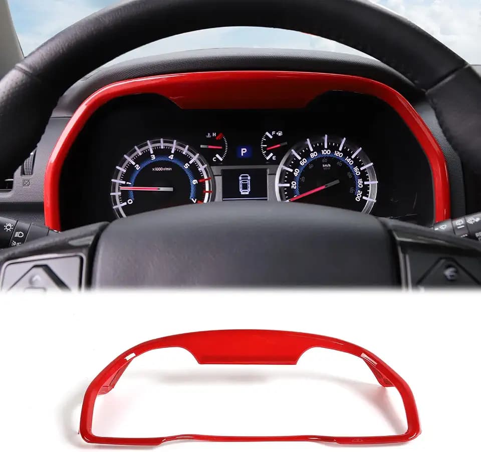 Voodonala Center Console Dashboard Panel Trim Cover Compatible with Toyota 4Runner Accessories 2010-2023, Red