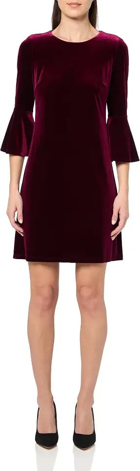 Tommy Hilfiger Women's 3/4 Bell Sleeve Jewel Neck Sheath Mini Dress