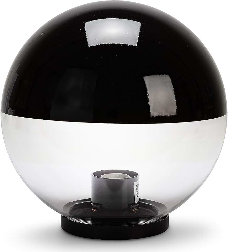 Velamp APOLUX SPH307 Außenleuchte, 300 mm, E27 Fassung, LED, wasserdicht, IP44, für Garten, Park, Wohnraum Reduziert Lichtverschmutzung, Schwarz