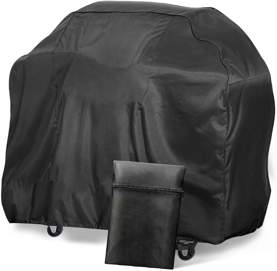 KISEER Outdoors 60inch Grill Cover Waterproof Heavy Duty 210D Polyester BBQ Gas Grill Cover with Adjustable Hem Drawstring for Weber Char-Broil Monument Nexgrill