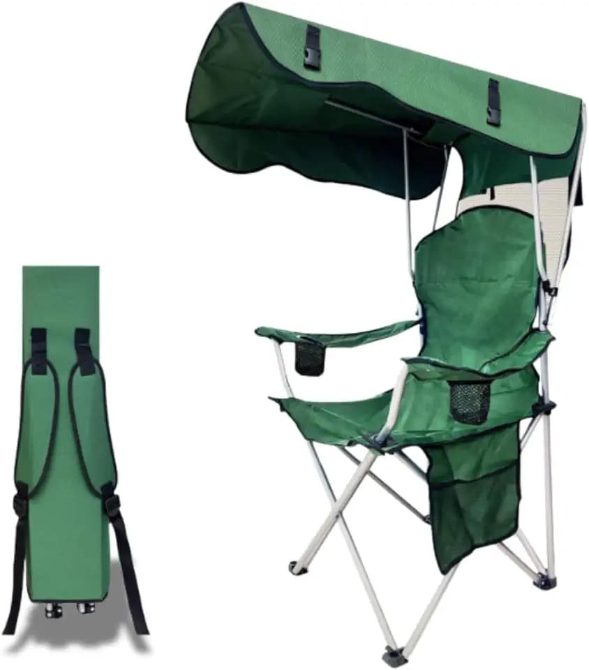 Camping Chair with Canopy Shade, Portable Folding Chair
