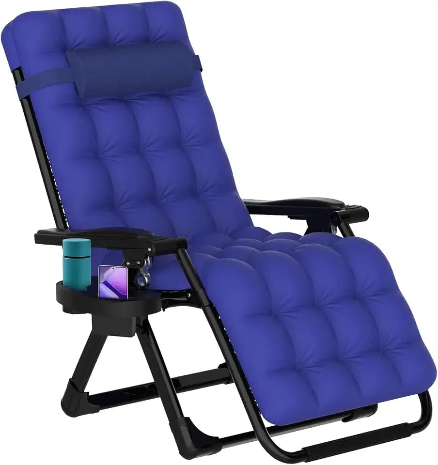ZENPETIO Zero Gravity Chair, Reclining Camping Chairs w/Removable Cushion