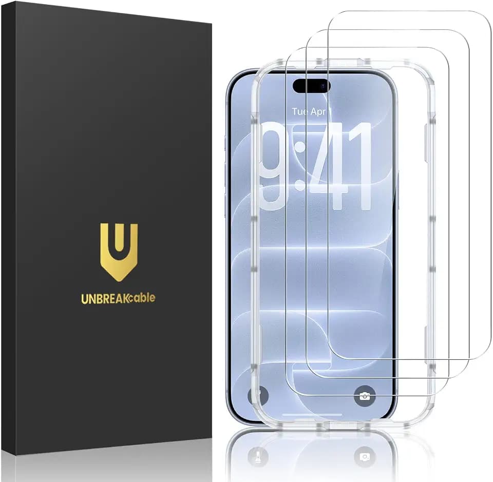 UNBREAKcable 3-Pack Screen Protector for iPhone 18 Pro Tempered Glass