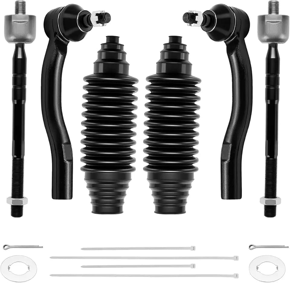 BDFHYK 6PC Inner Outer Tie Rod Kit w/Boots for Toyota Camry 2007-2011