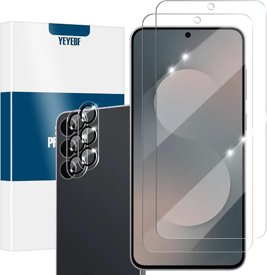Screen Protector for Samsung Galaxy S25 FE, [2+2 Pack] Tempered Glass & Camera Lens Protectors[Ultrasonic Fingerprint Unlock] [Case Friendly] [Bubble-Free] Screen Protector Glass For S25 FE