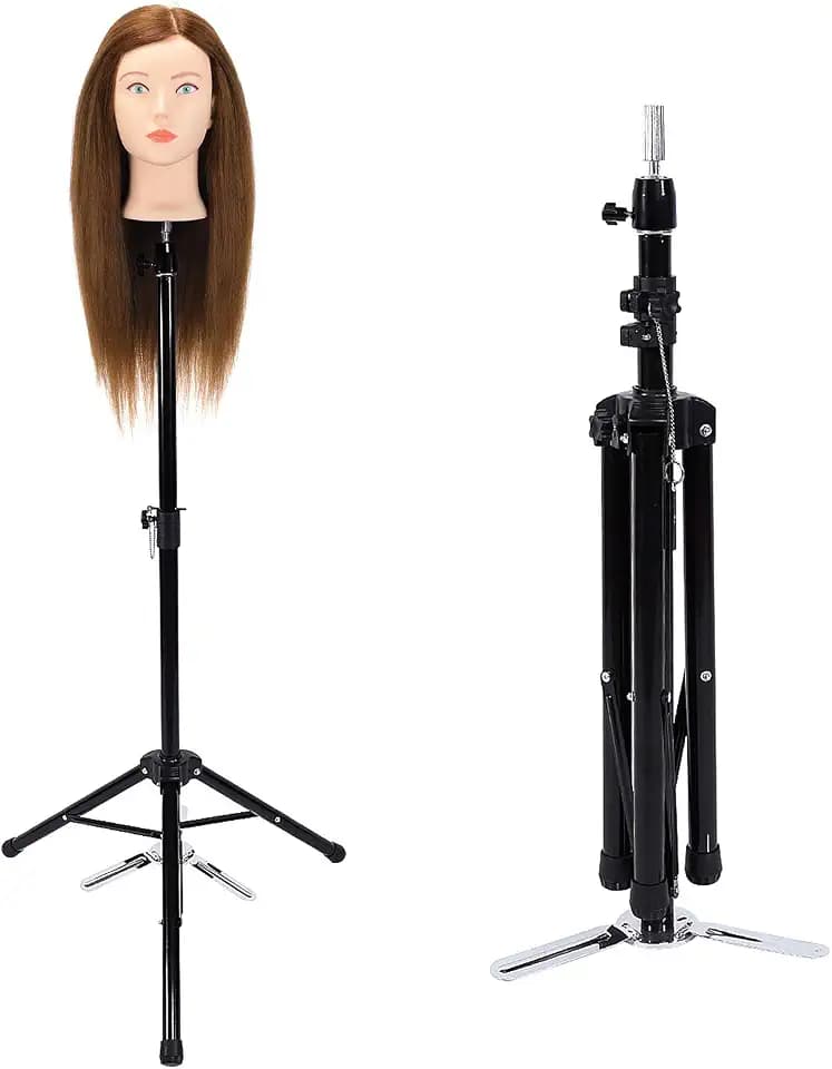 Puppenkopf Ständer, Halter Für übungskopf, übungskopf Ständer, Stativ übungskopf, Aluminium Friseurstativklemme, Schaufensterpuppenkopfständer 34-52 Zoll Verstellbarer Friseur Trainingskopfhalter
