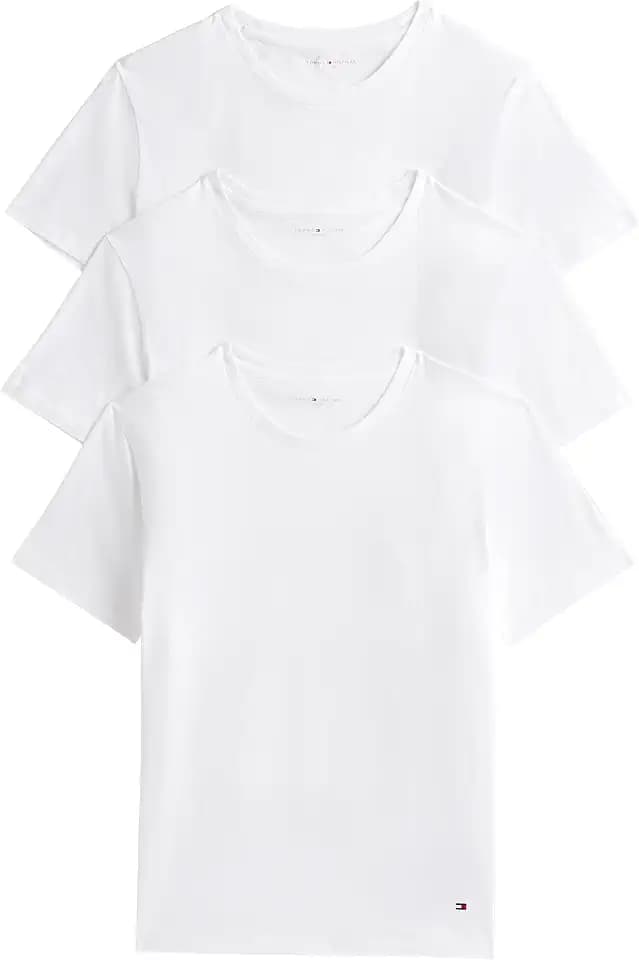Tommy Hilfiger Herren 3er Pack T-Shirts Kurzarm Stretch Rundhalsausschnitt