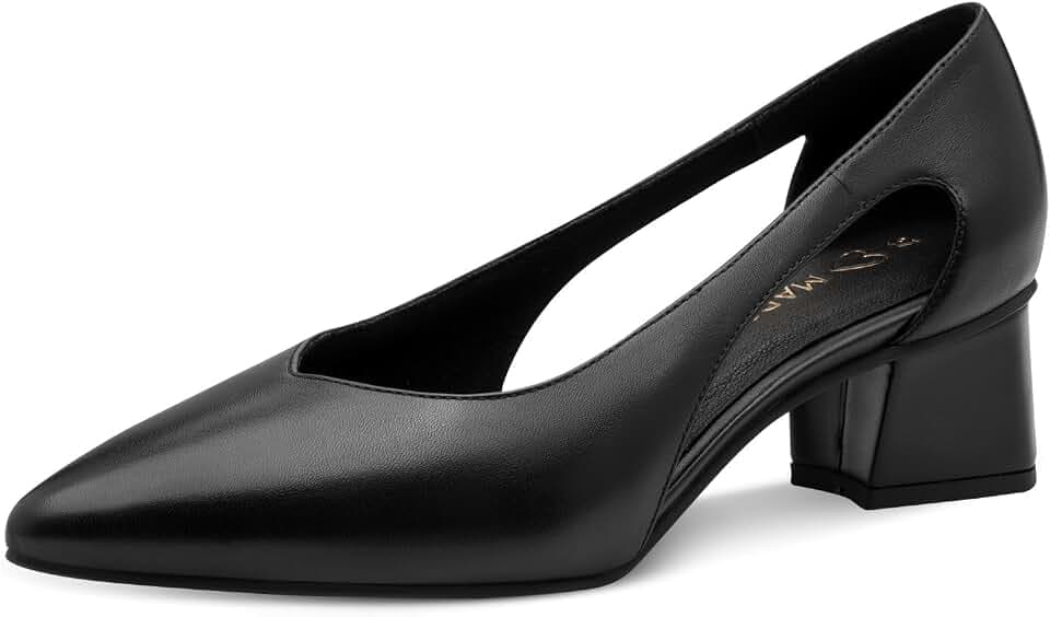 MARCO TOZZI Damen Pumps weiches Feel Me Fußbett Leder Leder Decksohle weiches Innenfutter Modern