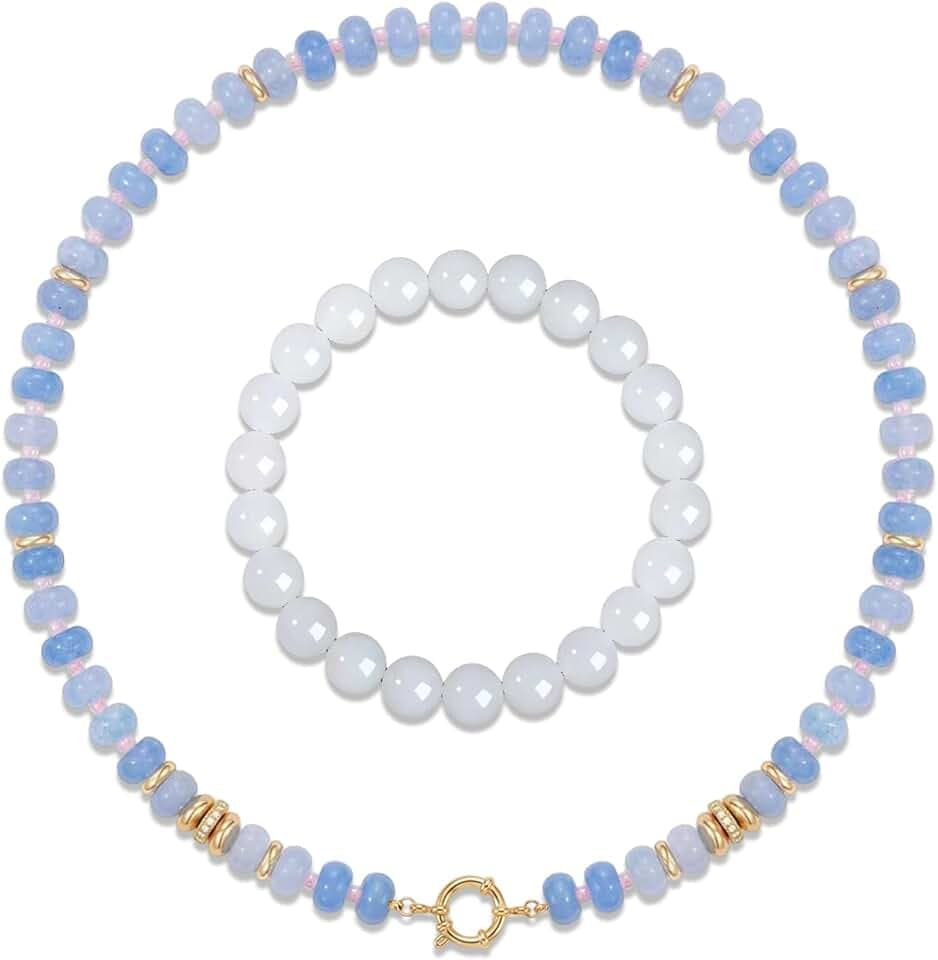 Beaded Necklaces for Women Boho Colorful Bead Choker Necklace Natural Gemstone Handmade Summer Beach Layering Necklace Jewelry Gift for Women