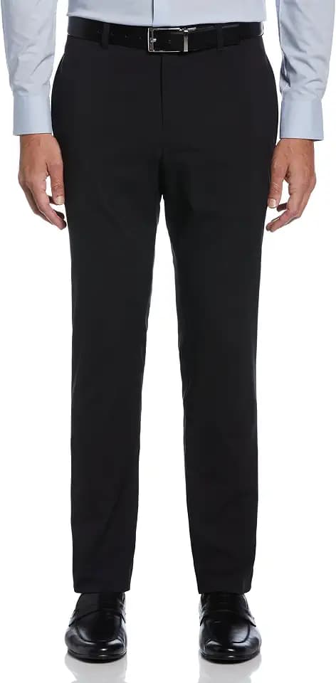Perry Ellis Portfolio Slim Fit Men's Dress Pants, Flat Front, Stretch Fabric, Soft and Durable Slacks for Men