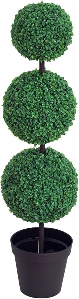Outsunny Künstliche Buchsbaum Topiary Kugel 30x112H cm Grün