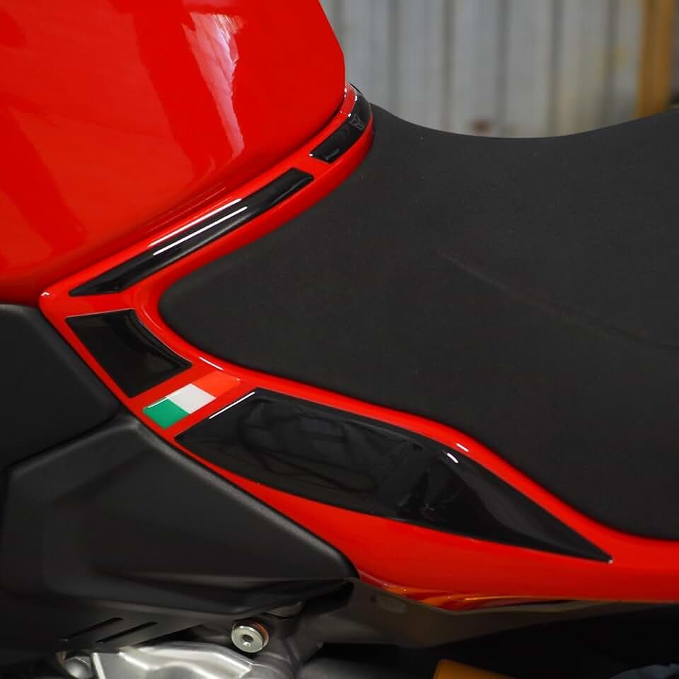 Resin Bike Motorbike 3D Stickers Compatible with Ducati Panigale-Streetfighter V2-V2s 2025. Saddle Protection from Impact and Scratches. Sticker 3D Resin Gadget Moto