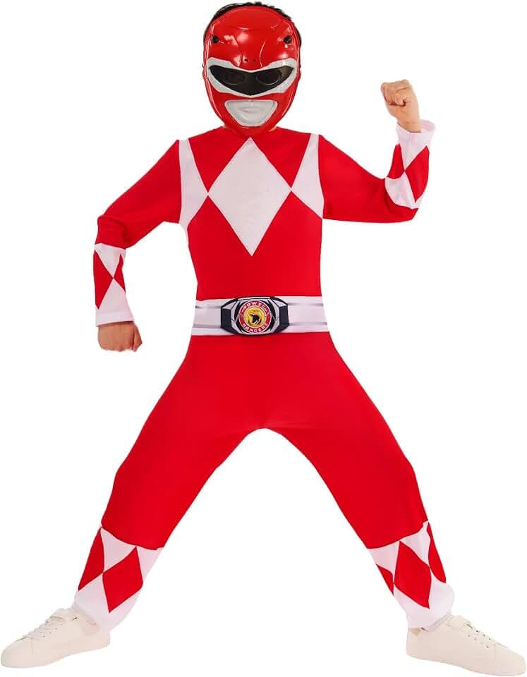Rubies Offizielles Power Rangers Mighty Morphin Red Ranger-Kostüm, Kinder-Kostüm
