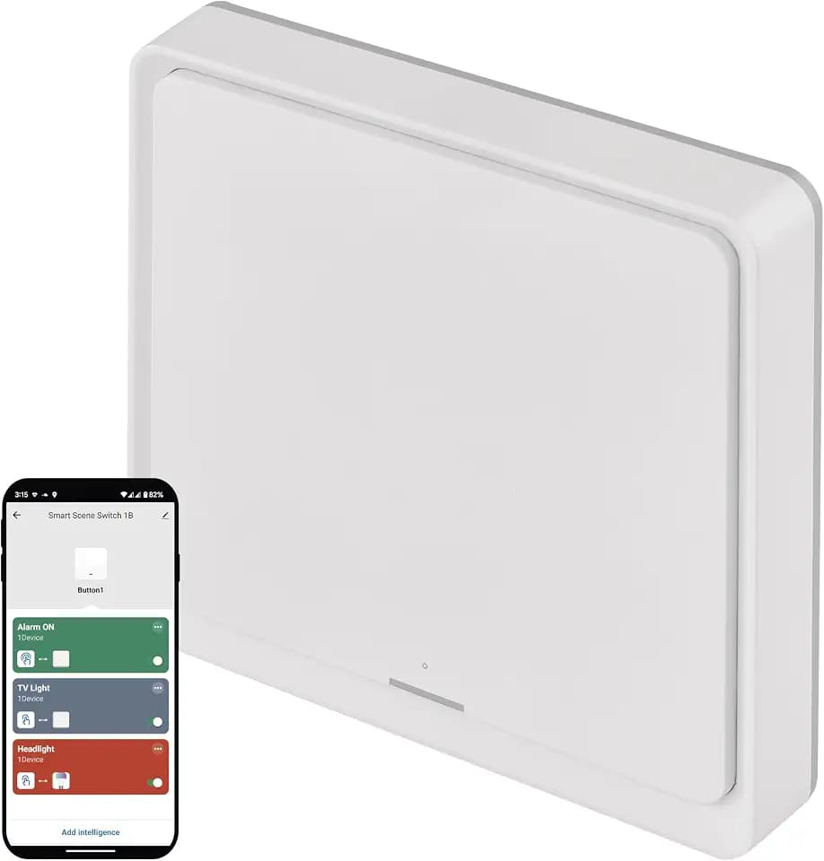 EMOS GoSmart - Smart Home Portabler Szenenschalter mit LED-Anzeige & App - ZigBee - batteriebetrieben - 1 Taste, 3 Szenen - steuert unbegrenzt viele Smart Geräte oder Leuchten - weiß