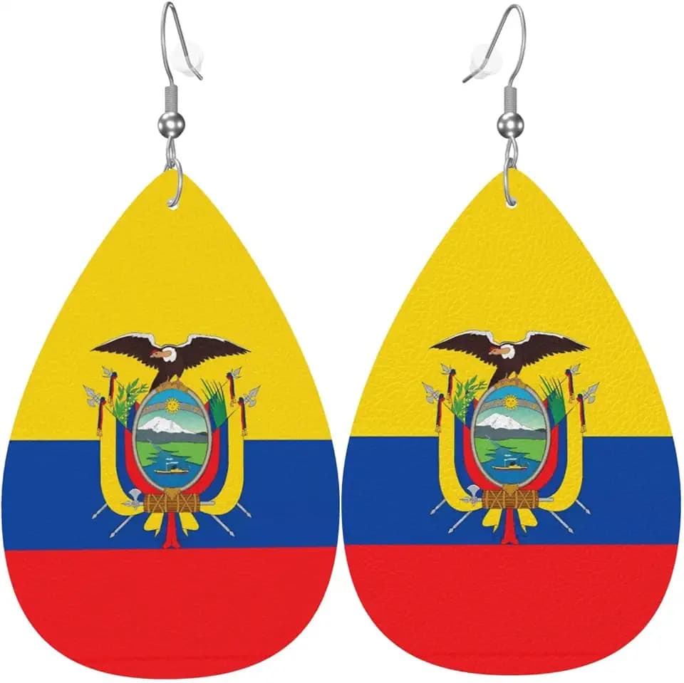 Country Flag Teardrop Earrings For Women Lightweight Leather Dangle Earrings Patriotic Jewelry Gifts