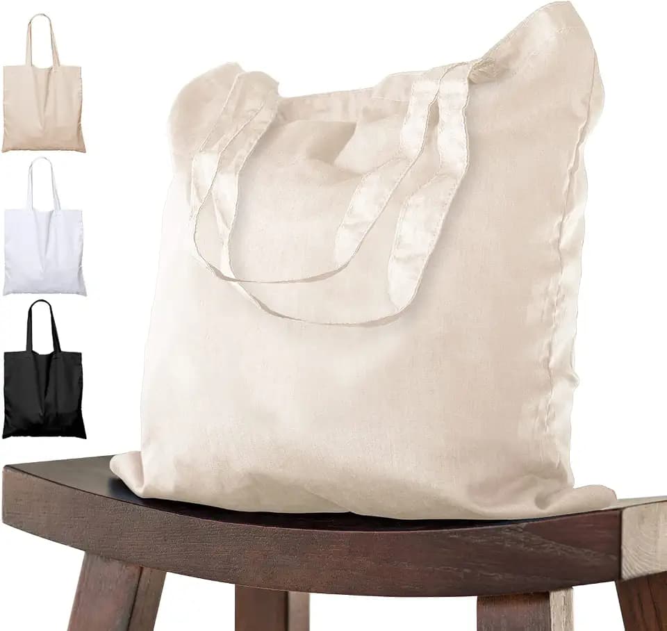 Baumwolltasche 38x42 cm 100 Stück - unbedruckt, zwei lange Henkel OEKO-TEX®