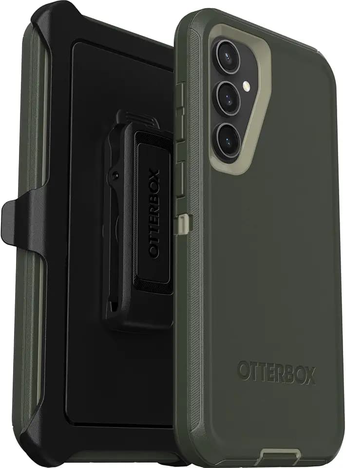 OtterBox Galaxy S23 FE (Only) - Defender Series Case - Lichen the Trek (Green) - Rugged & Durable - with Port Protection - Holster Clip Included - Non-Retail Packaging