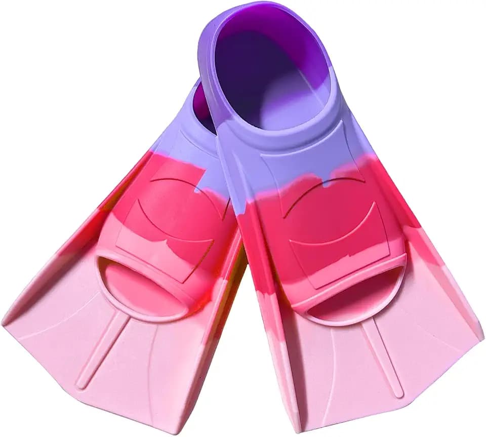 Schwimmflossen, Silikon Schnorchelflossen Kurz, Kurze Flossen, Kurze Trainingsflossen für Männer Frauen, Training Flossen Schwimmflossen, für Schwimmtraining, Schnorcheln, Tauchen für Anfänger