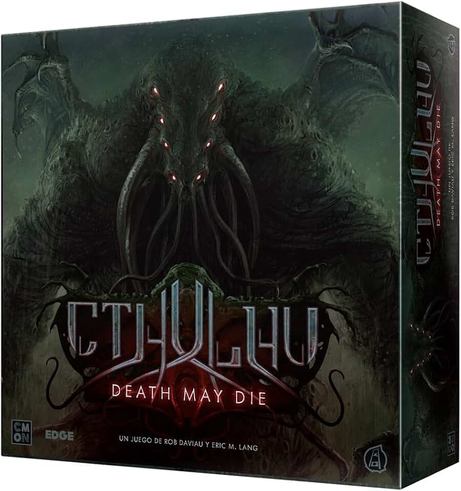 Asmodee Cthulhu: Death May Die, kooperatives Action- und Horror-Brettspiel der Mythen von Cthulhu, Konfrontation gegen die Ersten, ab 14 Jahren, für 1 bis 5 Spieler, Spanisch