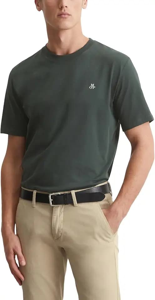Marc O'Polo Herren 51556 Herren T-Shirt mit Rundhals-Ausschnitt, bequemes Oberteil aus Bio Baumwolle, klassisches Kurzarmshirt für Herren (1er Pack)