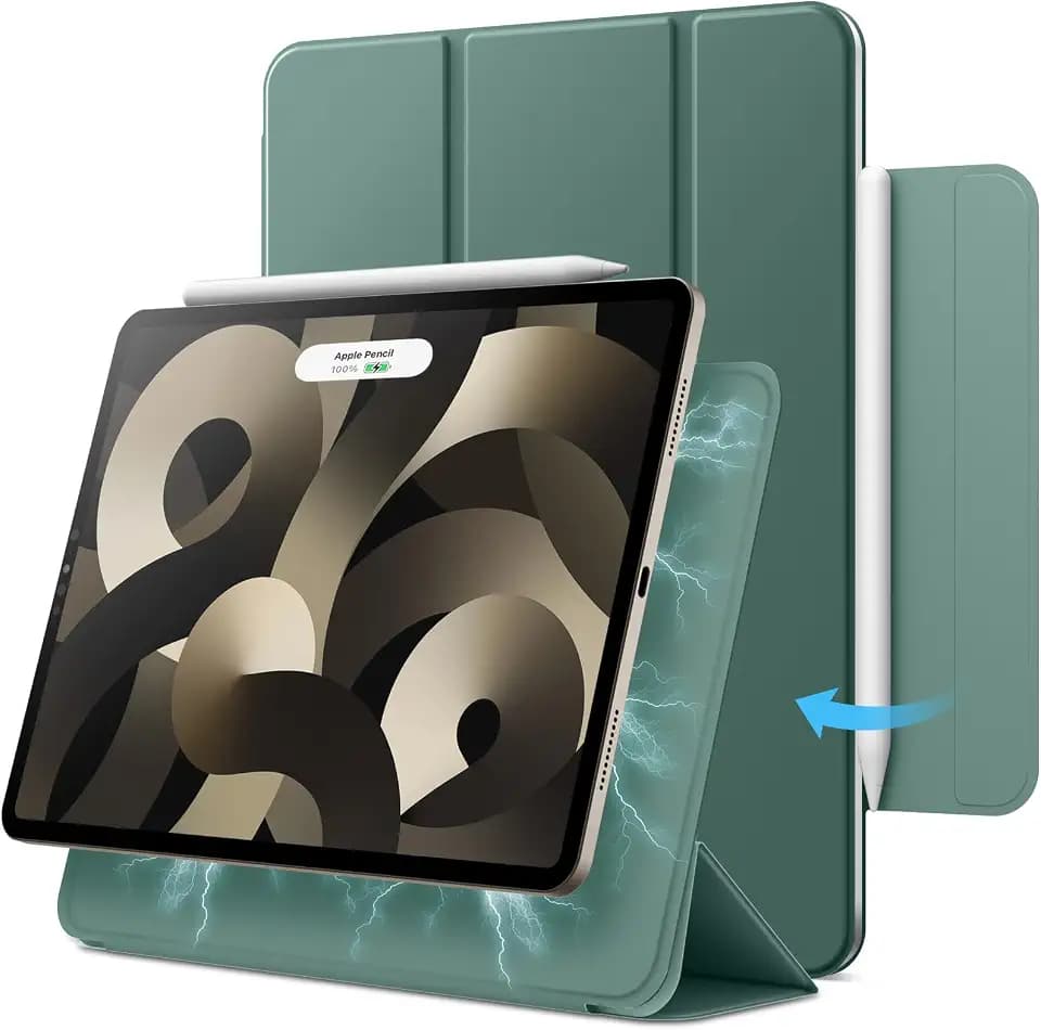 JETech Magnetic Case for iPad Air 11" M4/M3/M2 & iPad Air 5/4, Misty Green