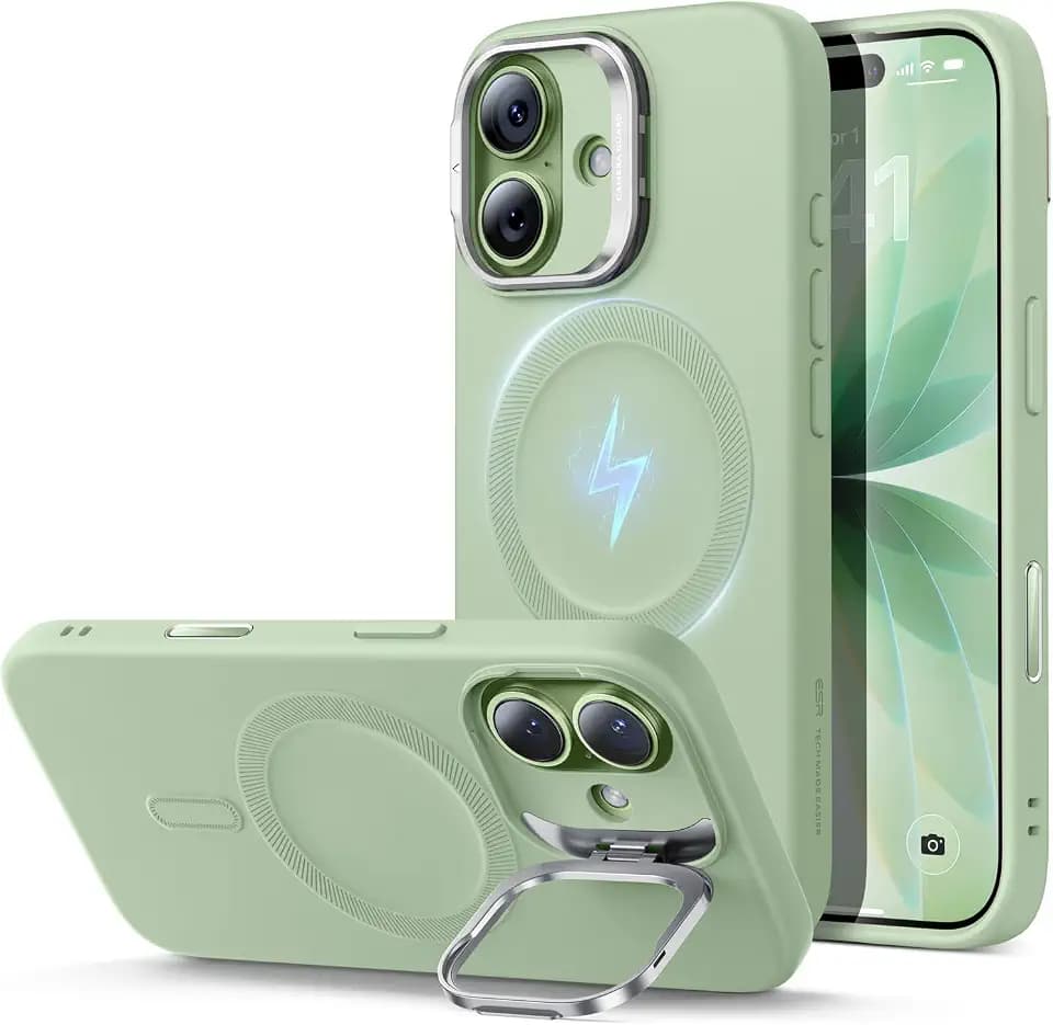 ESR for iPhone 17 Case Flex Stand for MagSafe, Silicone, Sage