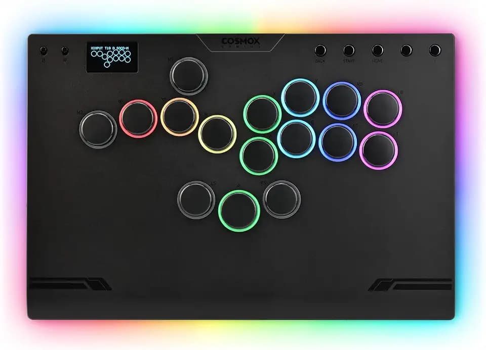 ONEED Haute42 Leverless Controller Arcade Stick M Ultra Gen2-Aluminum Arcade Stick with Cable Security Clasp & Button LED Rings,Arcade Controller for PC/PS4/Switch Game