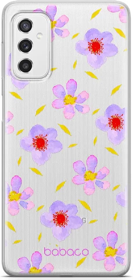 Babaco ERT Group Handyhülle für Samsung M52 5G Original und offiziell Lizenziertes Muster Flowers 022 optimal an die Form des Handy angepasst, teilweise transparent