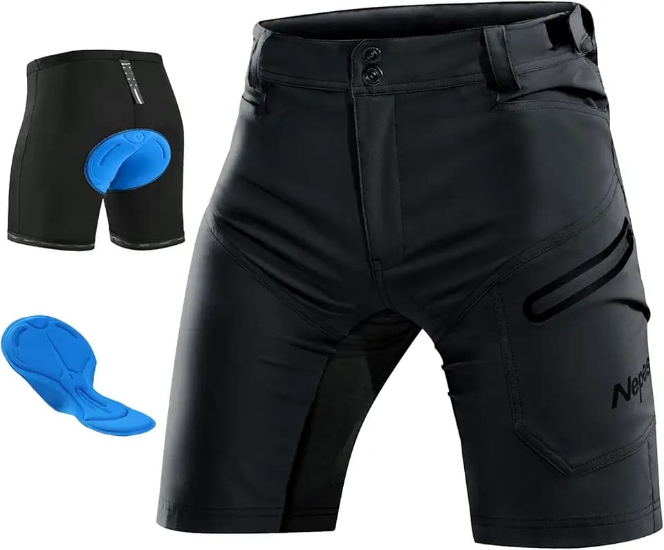 Nepest Mountainbike Hose Herren, 4-Wege-Stretch, Quick Dry Radhose Kurz