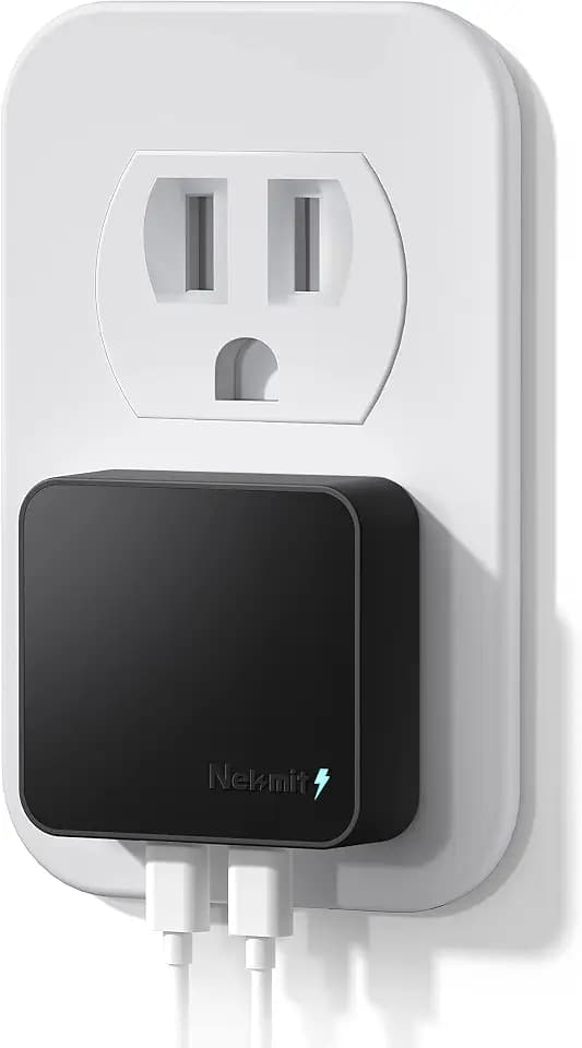 Nekmit Dual Port USB C Wall Charger, 40W PD Fast Charging USB C Wall Plug Adapter, Flat Thin Slim Charger Block for iPhone 17/17 Pro/17 Pro Max, Galaxy, MacBook Air, iPad, AirPods and More