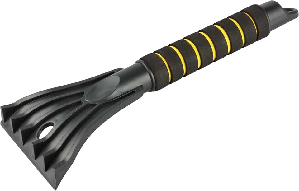 Walser Auto-Eiskratzer, Auto-Eisschaber, robuster Autoscheiben-Kratzer mit Gummilippe, Eiskratzer-Winter mit gepolstertem Griff 30x10cm schwarz