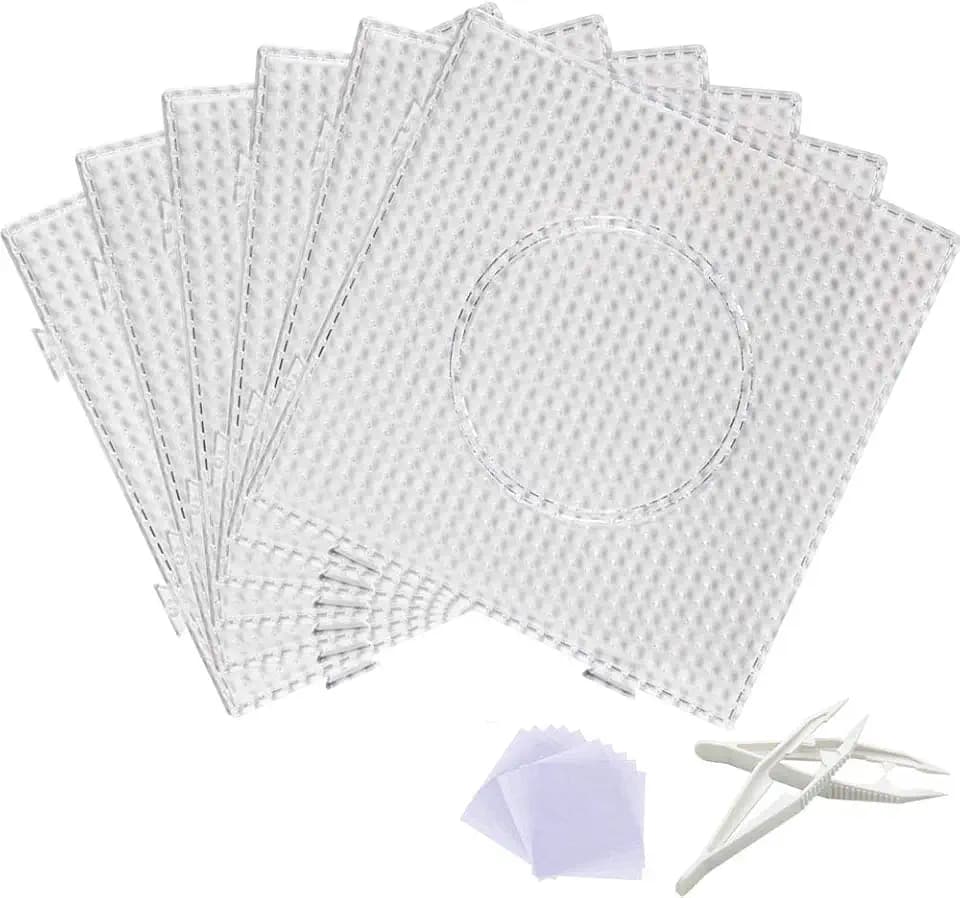6 Stücke Bügelperlen Steckplatte, Kunststoff Bügelplatte 5mm Perlen Platte Quadrat Sechseck Steckperlen Werkzeug DIY Perlen Handwerk Zubehör