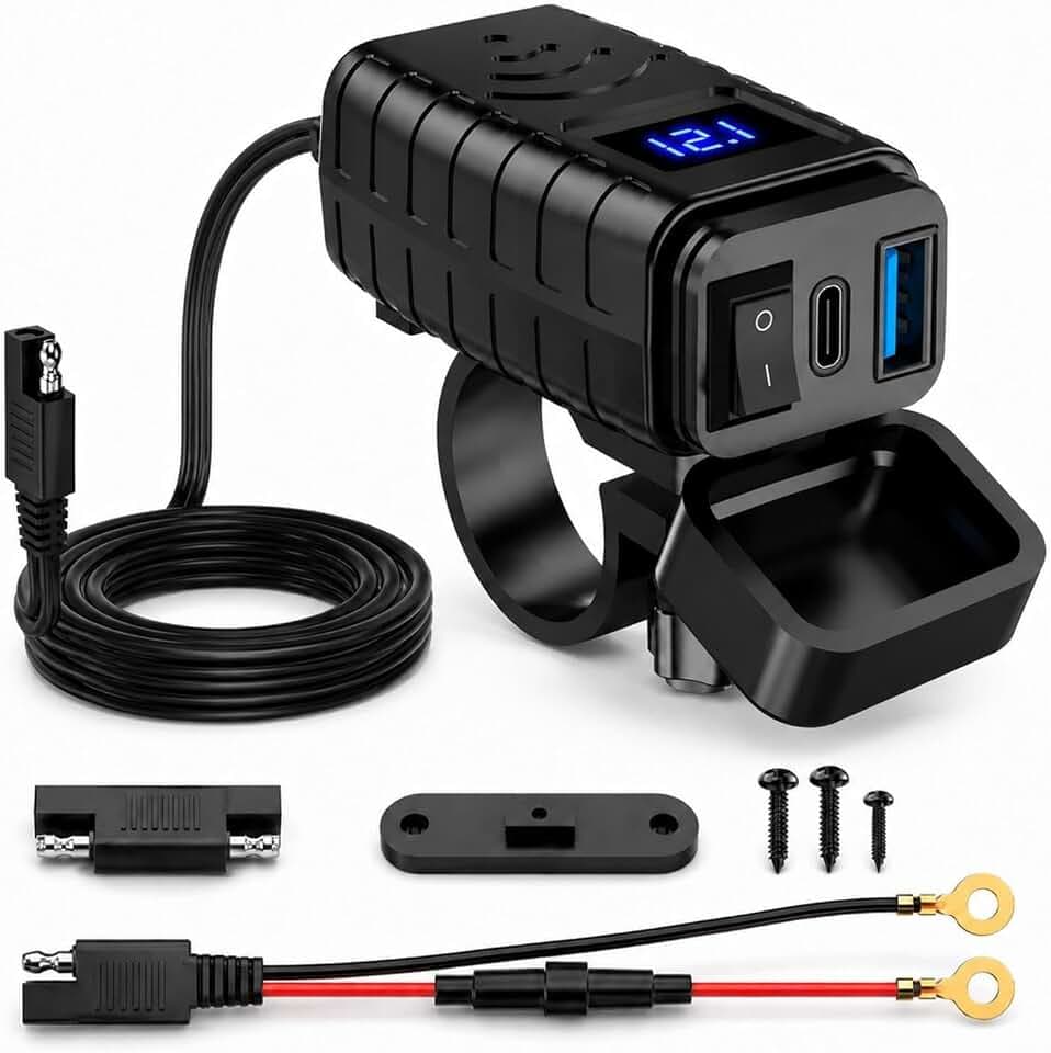 Motorrad USB Steckdose Wasserdicht mit PD 36W und QC 3.0 USB A 18W