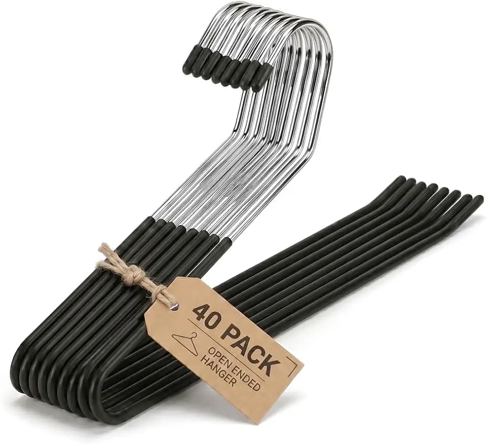Pants Hangers 40 Pack Open-Ended Metal Pants Hangers Space Saving