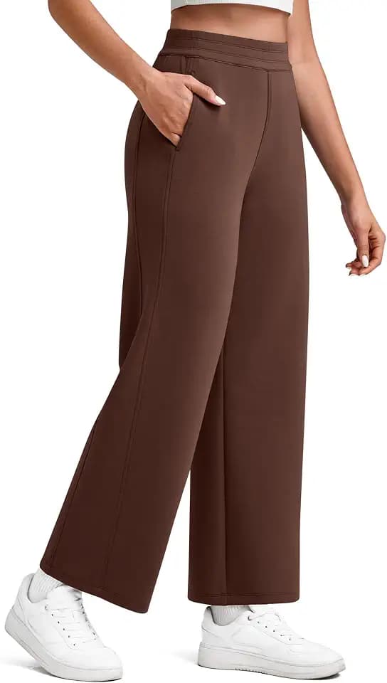 G4Free Smoofit Modal Soft Wide Leg Pants for Women Elastic Waist 7/8 Length Ankle Casual Dressy Sweatpants