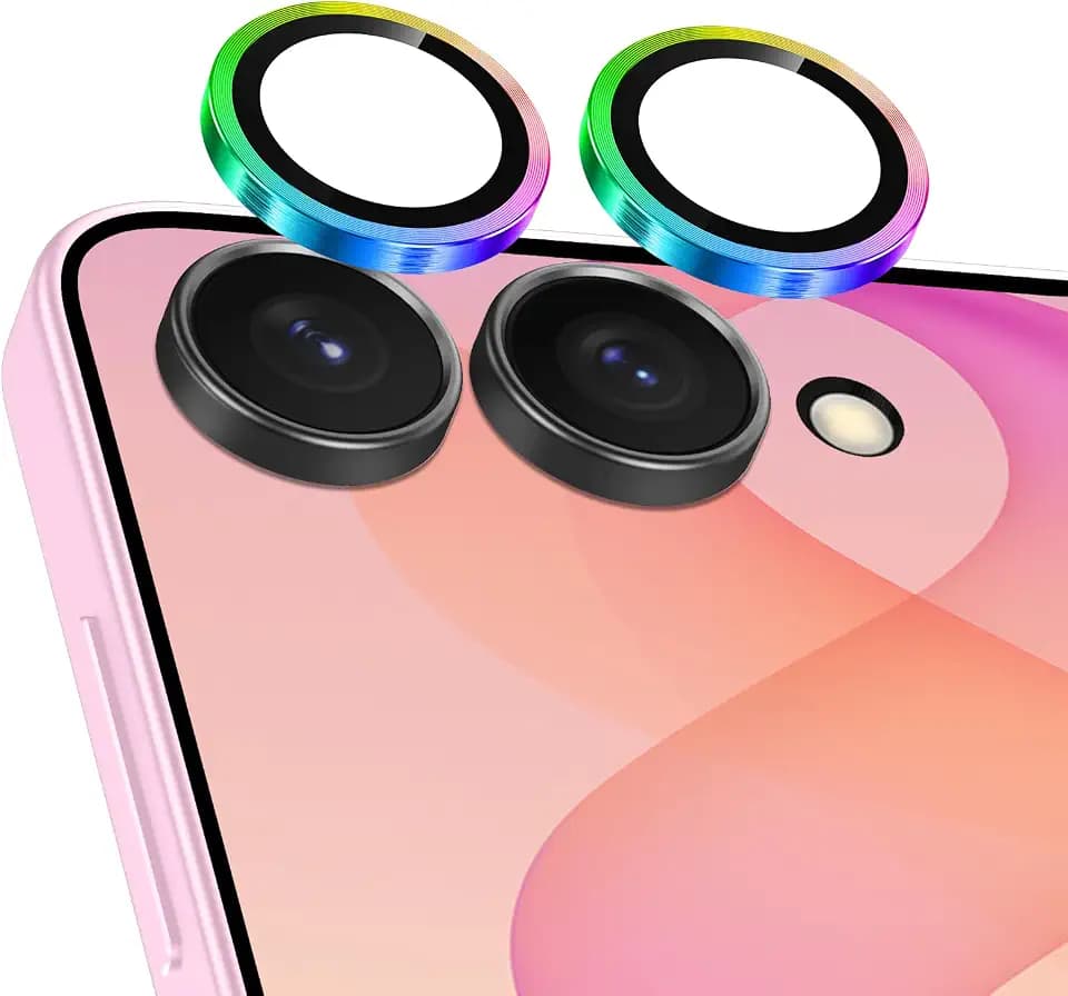 Meshine for Samsung Galaxy Z Flip 8 Camera Lens Protector,Scratch Proof,Strong Adsorption,9H Hardness with Metal Ring Camera Cover,Ultra Thin Case Friendly,Accessories Lens Protector,Colorful