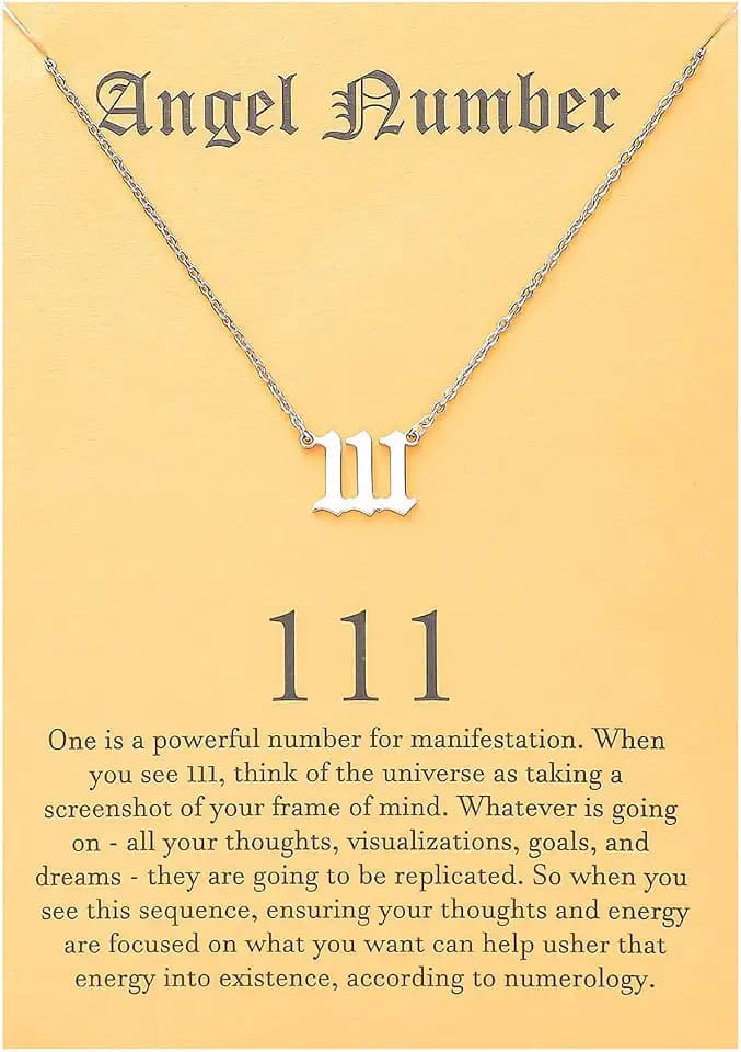 Tasunom Angel Number Choker Necklace Numerology Jewelry for Women