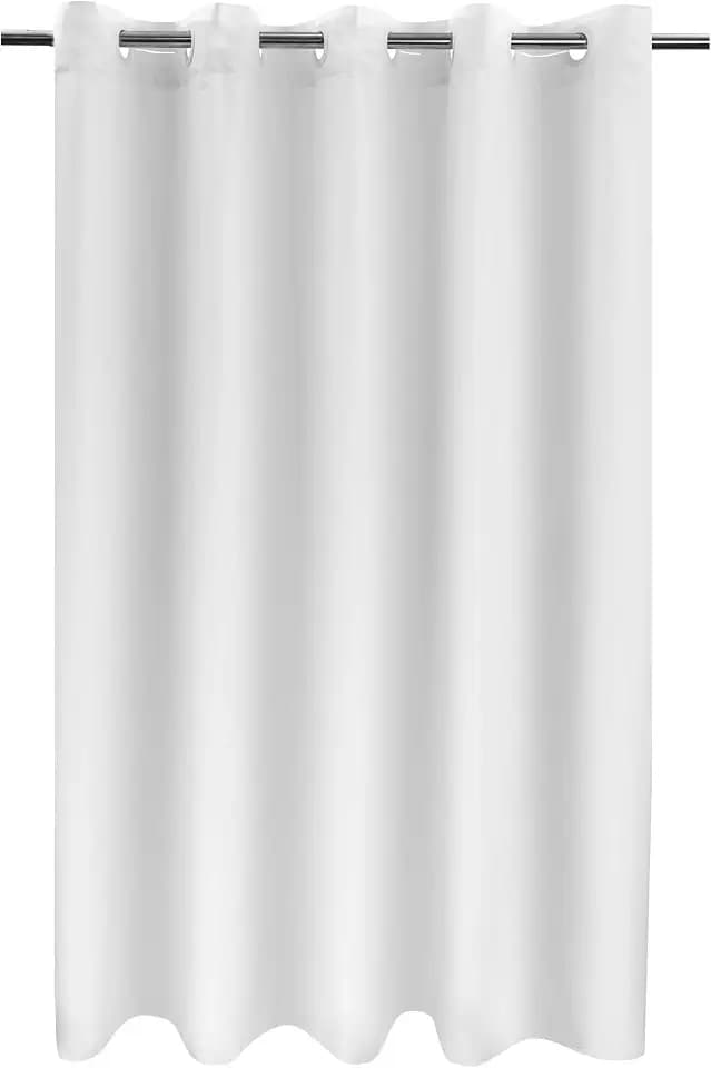 River Dream No Hook Fabric Shower Curtain TPU Lining, White, 71x74