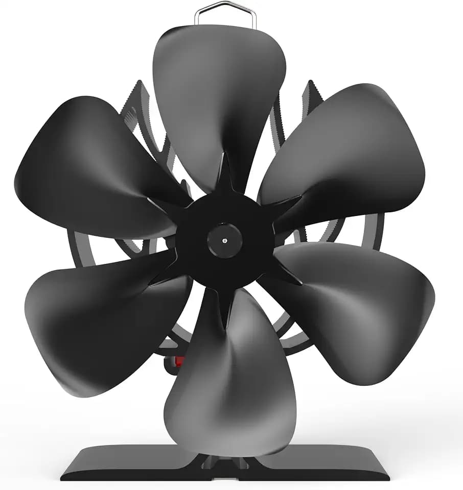 Signstek Ofenventilator , Kaminventilator wärmebetrieben ohne Strom für Holzöfen, 6 Blättern Ofen Ventilator für Kamin/Kaminofen