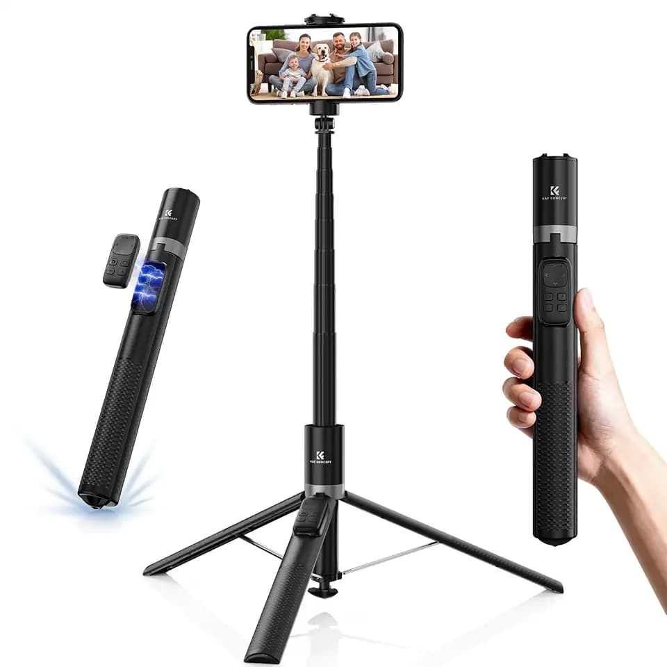 K&F CONCEPT 69" Pop Open & Quick Fold Phone Tripod