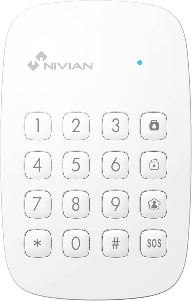 Nivian Kabellose Tastatur, kompatibel mit NIVIAN Alarm, geeignet für den Innenbereich, mehrere Verwaltungsfunktionen, RFID-Tag-Lesegerät, einfache Installation ohne Kabel
