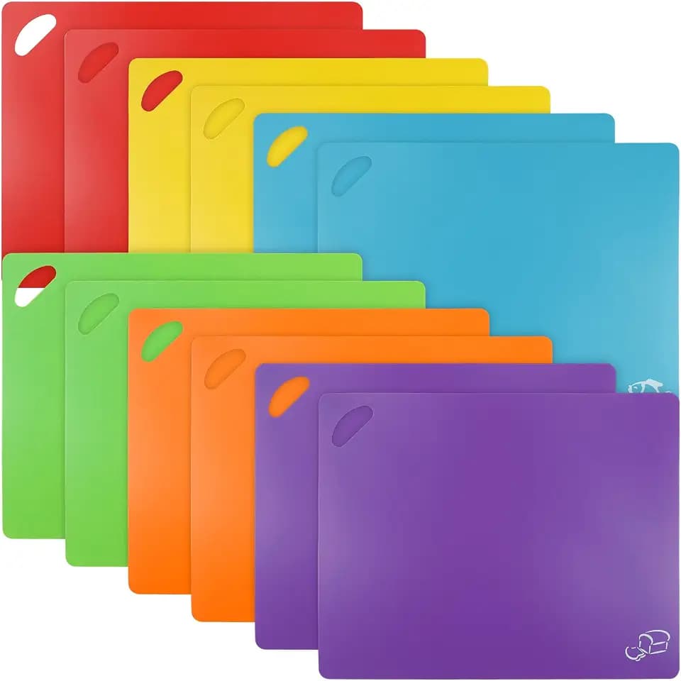 12er Set Schneidebretter Kunststoff, 38 x 30,5 cm Flexible Matte für Küche
