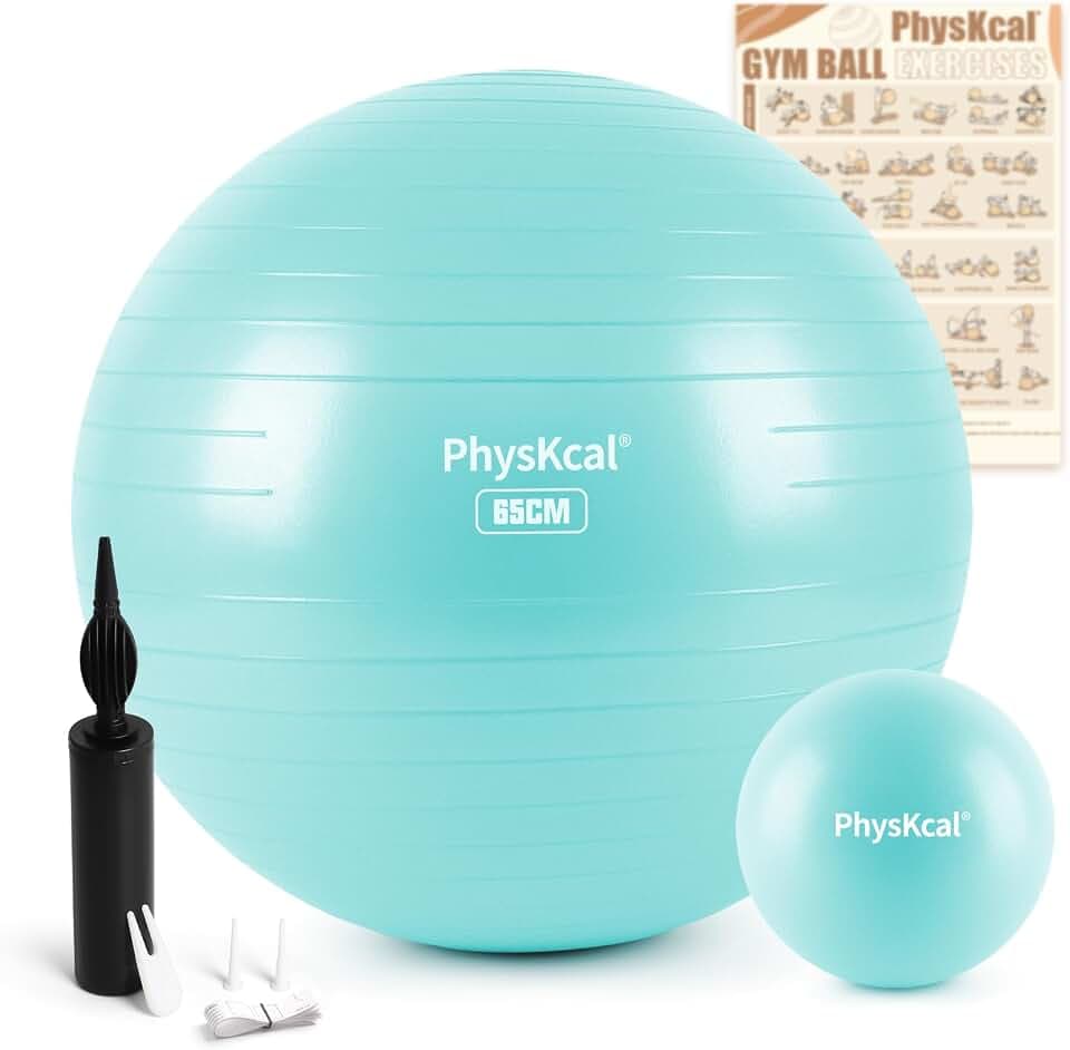 PhysKcal 55/65/75/85cm Gymnastikball Set, ergonomischer Sitzball für Büro