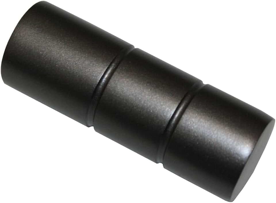 GARDINIA Endknöpfe für Gardinenstangen, Endstücke Zylinder für Ø 16/19 mm, Serie Sol, 2 Stück, Black-Nickel