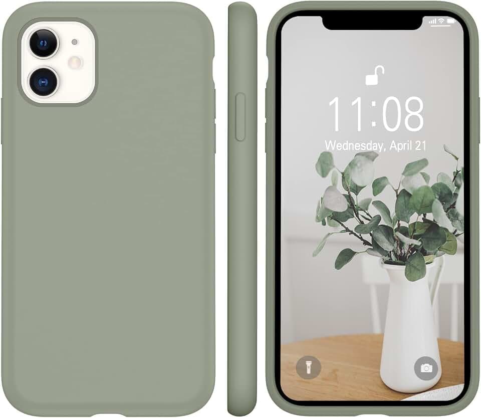 WXX für iPhone 11 Hülle Flüssig Silikon Case 6.1'' 2019 Kupfer Grün