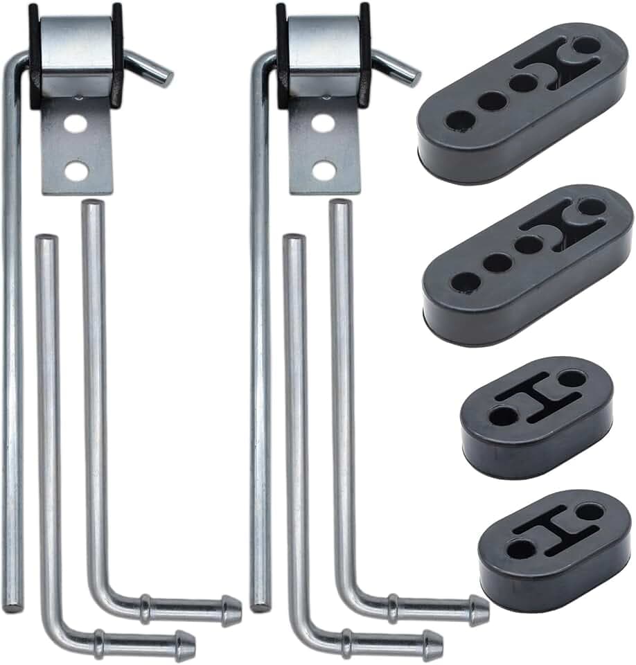 10PCS Car Exhaust Hangers Rod Rubbrer Hanger Kits Mild Steel Zinc Coated