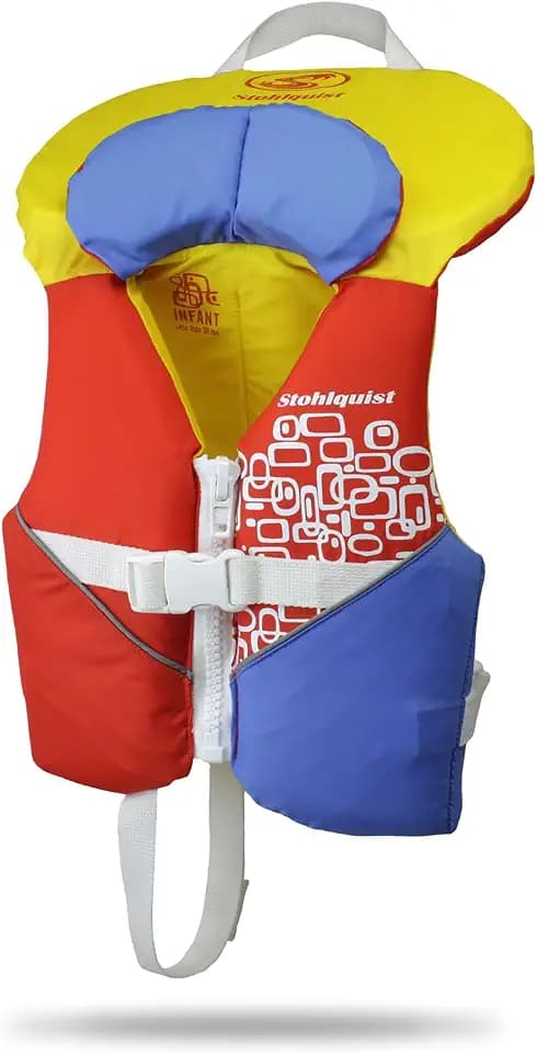 Stohlquist Infant Life Jacket, US Coast Guard Approved, Type II Life Vest (20-30 lbs) for Babies and Toddlers, Support Collar with Grab Handle, PFD for Pools, Lakes and Boating