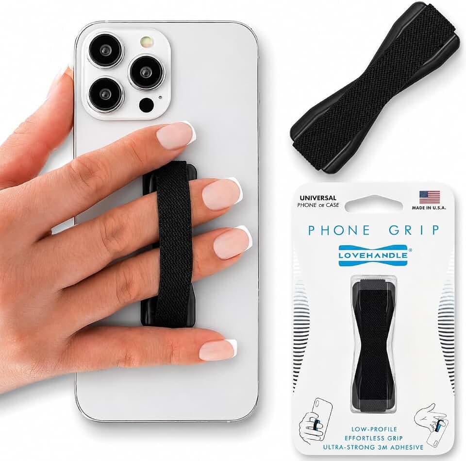 LOVEHANDLE Original Universal Phone Grip - Solid Black