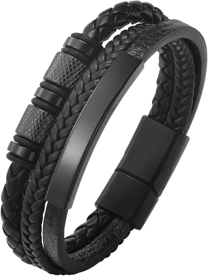 Kim Carrey Italian Handmade Leather Bracelets for Men